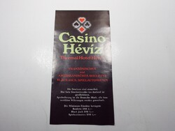 Turista reklám, szórólap, prospektus - Casino Hévíz Thermal Hotel Hévíz