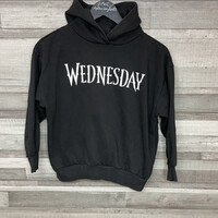 Wednesday black hooded leisure top/sweater 134/140