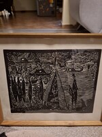 Imre Ferenc Kutassy linocut