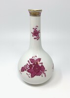 Herendi jelzett Apponyi lila purpur mintás porcelán váza (15 cm) RZ