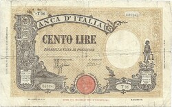 100 lire lira 1943. Azzolini és Urbini Olaszország