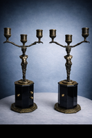 Silver Puttós Candle Holder Pair - Antique