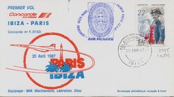 1987 - Concorde Ibiza – Paris - spanyol FDC