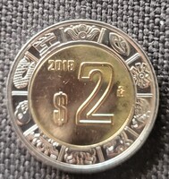 Mexikó bimetál 2 peso 2018 (BN441)