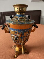 Tűzzománc szamovár – 38 cm, működő, szovjet vintage darab