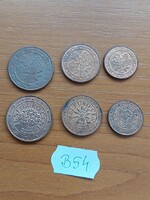AUSZTRIA NÉMET  1 + 2 + 5 EUROCENT VEGYESEN 6 DB  B54