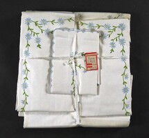 1Z555 Régi "Tavasz" mintás hímzett vászon ágyneműhuzat garnitúra 4 darab