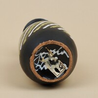 Sraffozott, fekete, elegáns Gorka Livia váza