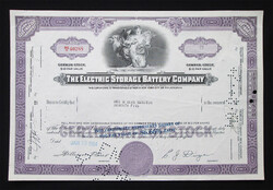 USA The Electric Storage Battery Company 75 részvény 1964 / akkumulátorok, Exide
