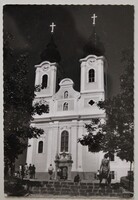 Képeslap, Balaton, Tihany, Apátsági templom 1967