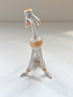 Hollóházi porcelán agár kutya figura – art deco / modern stílus – 30,5 cm – ritkább darab