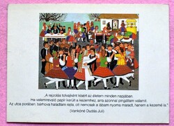 Vankóné Dudás Juli  (  Békés ,  Jantyik Múzeum 1977.)  szétnyitható  kiállítási meghívó ja