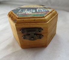 Fa hatszögletű emléktárgy doboz