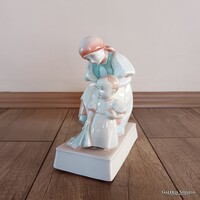 Antik Zsolnay Sinkó anya porcelán figura
