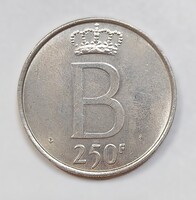 Belgium 250 Frank ezüst érme 1997 – Baudouin király – 835 ezüst, 25,1 g