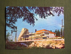 Képeslap,Szlovákia,Štrbské Pleso,Csorba tó,hotel,villamos megálló,városi látkép,részlet,1970-