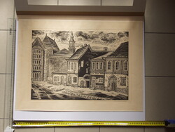 BORDÁS Ferenc (1911-1982) nagyméretű fametszete