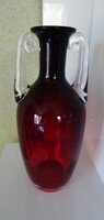 Gyönyörű Muranoi Seguso meggyvörös opálváza