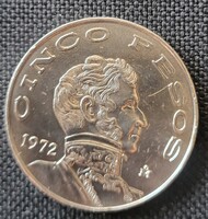 Mexikó nagy méretű 5 pesos 1972 (VT17)