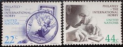 ENSZ495-6 / ENSZ New York 1986 Filatélia - A nemzetközi hobbi bélyegsor postatiszta