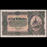 Magyarország 20 Korona 1920 sorszám között pont aUNC