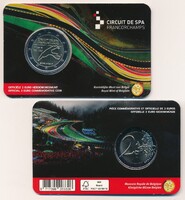 Belgium 2025 emlék kiadasu 2 euros Coin Card Bu minoseg - F1 pálya SPA