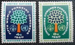 ENSZ88-9 / ENSZ New York 1960 5. Erdészeti Világkongresszus bélyegsor postatiszta