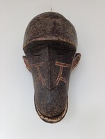 Majom maszk antik afrikai patinás fa maszk Bamileke népcsoport Kamerun D2 398 6657