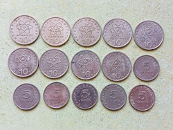 Görögország 15 db Különböző Érme 5 10 Drachma 1976-2000