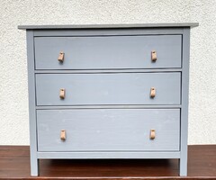 IKEA Szürke Fa Fából Fenyő Hemnes Komód 3 Fiókos Szekrény Sublót Bútor Szekrény Hálószoba