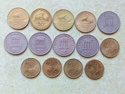 Görögország 14 db Különböző Érme 20 50 Drachma 1976-2000