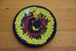 Iparművészeti csurgatott mázas kerámia