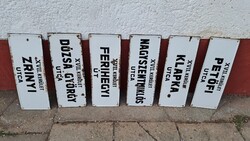 Zománcozott Régi utcatáblák , zománctábla eladó !  65 cm x 25 cm ! 5000 ft / db !