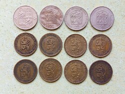 Csehszlovákia 12 db Különböző Érme 1 2 Korona 1962-1991