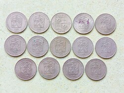 Csehszlovákia 14 db Különböző Érme 2 Korona 1972-1991