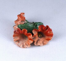 1Z626 Régi Herendi porcelán piros hármas virág