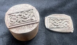Nyomdai antik minta sablon. 1930-as évek. Műszaki régiség egyben. Vas + ón dúc, klisé