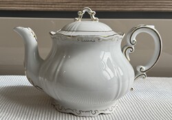 Zsolnay porcelán arany tollazott teáskanna