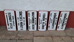 Zománcozott Régi utcatáblák , zománctábla eladó !  60 cm x 25 cm ! 5000 ft / db !