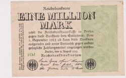 Német Birodalom 1 millió márka 1923  VF+