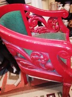 Antik karosszék zöld bőr húzat masszív a képeken látható állapotban.Több száz aukció és akció vegye