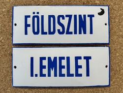 Földszint és I. emelet - zománctáblák