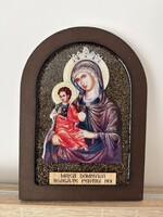 Nagyon szép ikon Mária Kis Jézussal dúsan aranyozva.