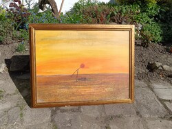 Kurucz D. István: Alföldi alkony gémeskúttal (1981)