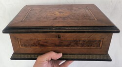 Biedermeier stílusú intarziàs fadoboz làdika ékszeres kincses doboz