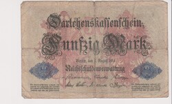 Német Birodalom 50 márka 1914 VG