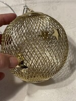 Masszív elegáns nagy hálós fém gömb karácsonyfa dísz