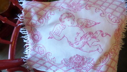 Kedves , nyomott mintás , vastagabb vászon kispárnahuzat Képeken látható állapotban . 33 x 45 cm ..