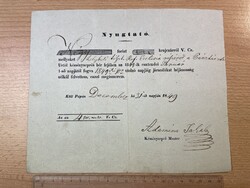 -AX305- Régi Nyugta Irat Dokumentum Református Egyház Kéményseprő Bér 1849. RITKA