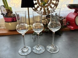 Tulipán forma pálinkás, grappa pohár ﻿-3 db